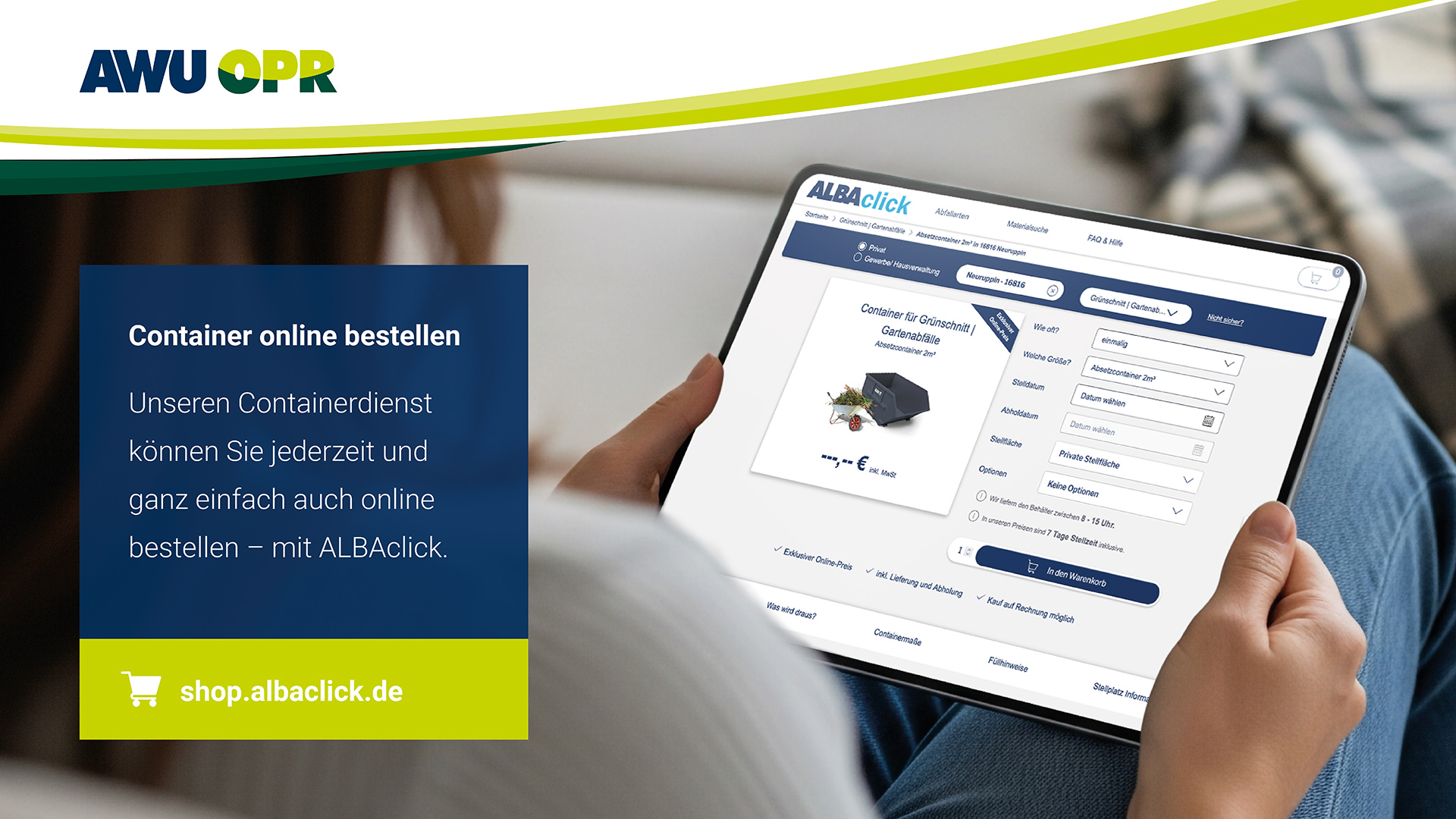 Container online bestellen - mit ALBAclick